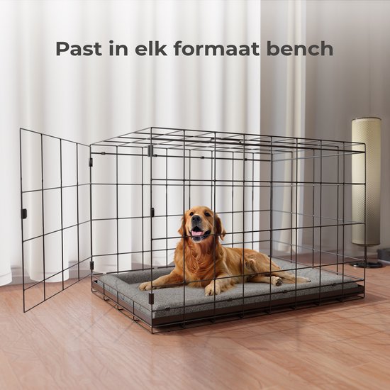 CozySense® Orthopedische Hondenmand 100x70 cm - Maat XL - Bouclé Stof - Waterdicht Hondenbed met Wasbare Hoes - Geschikt Als Benchkussen - Grijs