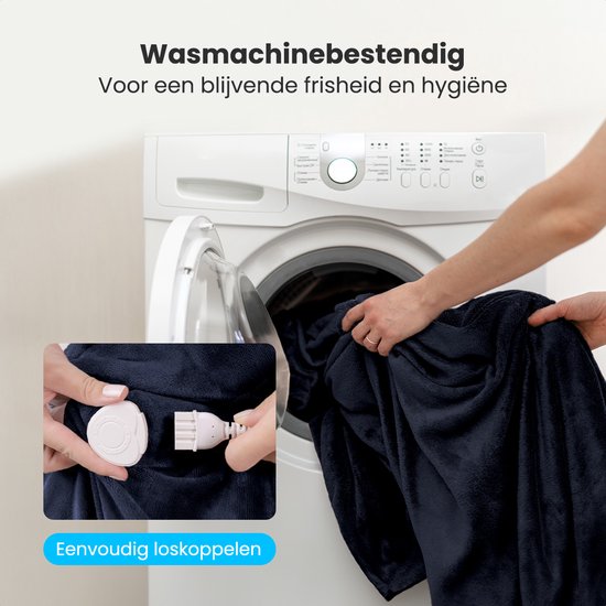 Auronic Elektrische Deken - Warmtedeken - Sherpa Fleece - 9 Hitte en Timerstanden - Bovendeken - 180x130 - 1 persoons - Blauw