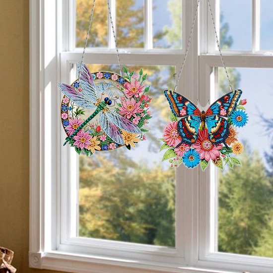 Adorzy Adorzy Diamond Painting Raamhangers – 3 stuks – Zonvanger - Diamond Painting Volwassenen – Diamond Painting Kinderen – Raamhangers Dieren