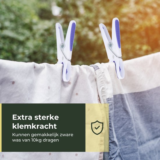 Gandria Wasknijpers 48 Stuks - Kunststof Wasknijpers - Set van 48 Plastic Knijpers - Wasrek Knijpers 10 Kg - 4 Kleuren