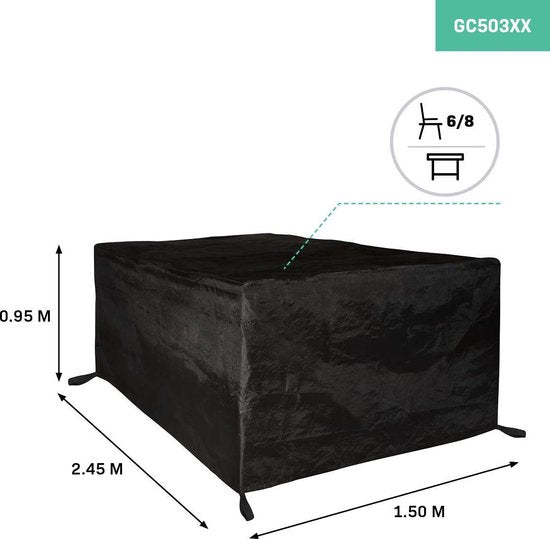 VONROC Premium tuinset hoes L – 245x150x95cm – Voor tuintafel met 6-8 stoelen