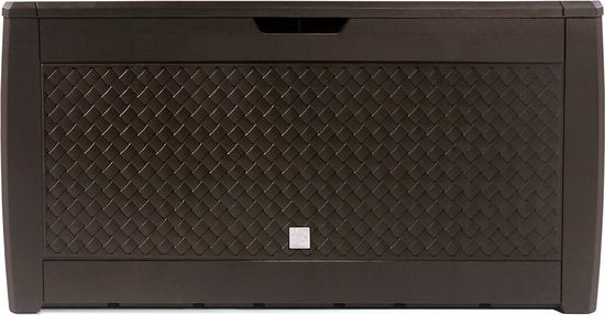 Opbergbox 310L UV-Bestendig Weerbestendig Wielen Tuinbox Vlechtwerk Bruin