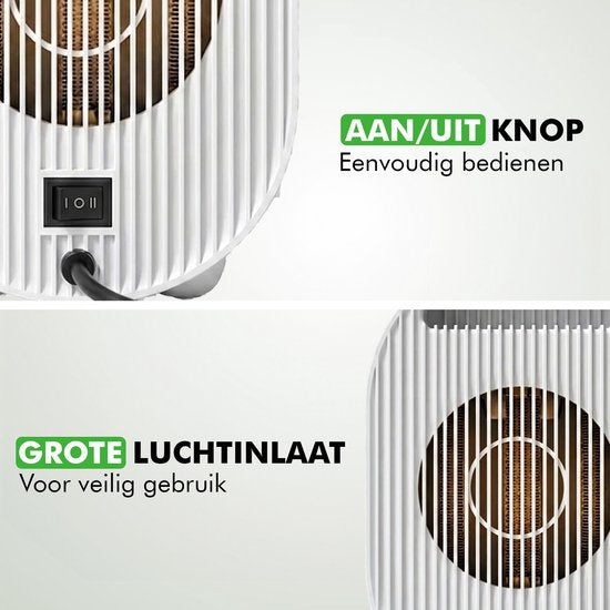 Travelhawk Elektrische Verwarming - Keramische Kachel - 3 Standen - 1200W Heater - Elektrische Kachel met LED Indicatie - Roterend - Zwart