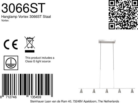 Steinhauer - hanglamp - Vortex - staal - metaal - design lamp - LED - 3066ST