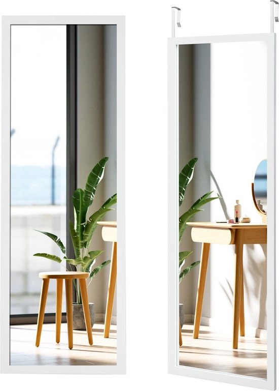 Coast Wandspiegel - Verstelbare Ophanghaken - 120 x 37 cm - Wit