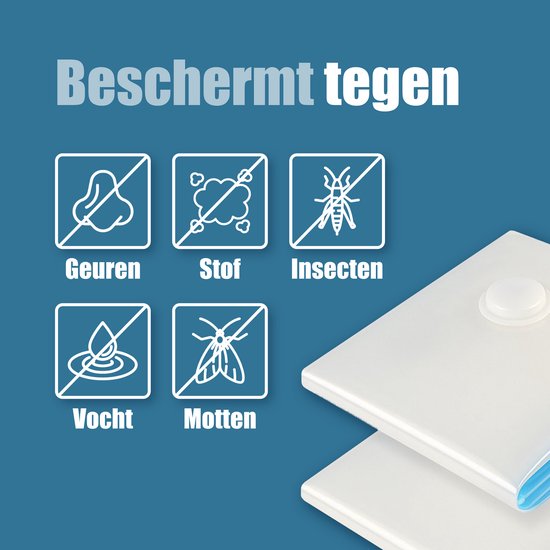 Travelly® Vacuümzakken & Reiszakken Set – Kleding Opbergen & Reizen – Luchtdicht – Herbruikbaar – Ruimtebesparend – Set van 2 – Transparant