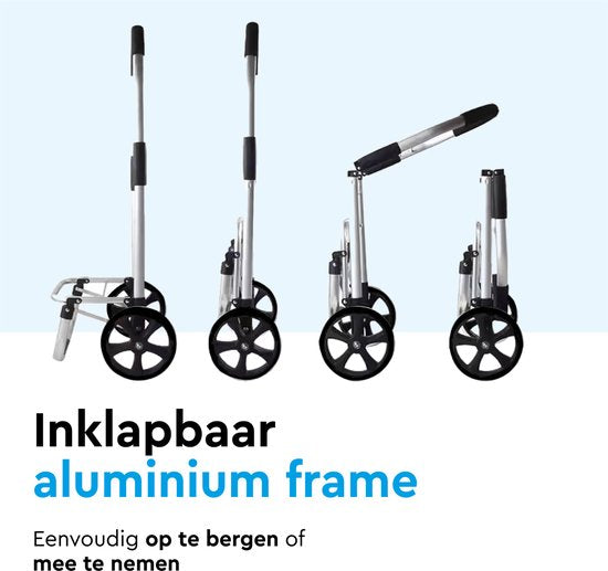 BRASQ Boodschappentrolley - 45 Liter - Boodschappenwagen met Koelvak - Inklapbaar - Weerbestendig - tot 35KG - Aluminium Frame