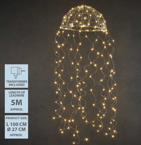 Luca Lighting - Kroonluchter Kwal met Warm Witte LED Verlichting - L100 x Ø27 cm - Zilver