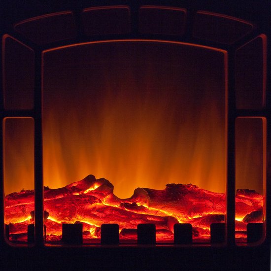 Elektrische haard Torino met open vlameffect 2000 Watt - Zwart