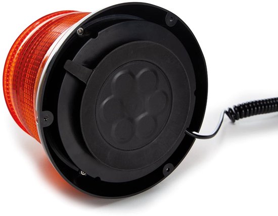 Perel Oranje led-zwaailicht, inclusief usb-C kabel en usb-C naar usb-A converter, met schroef-, magneet- en zuignapbevestiging