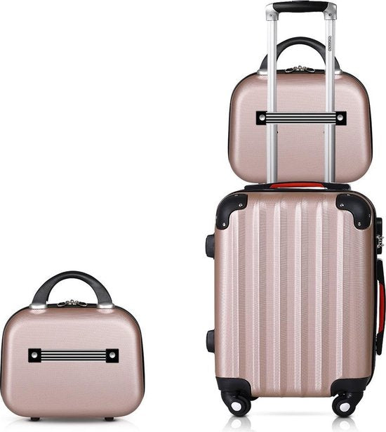 Monzana Hardcase Kofferset 4 delig - Baseline Beautycase/M/L/XL - Rosé