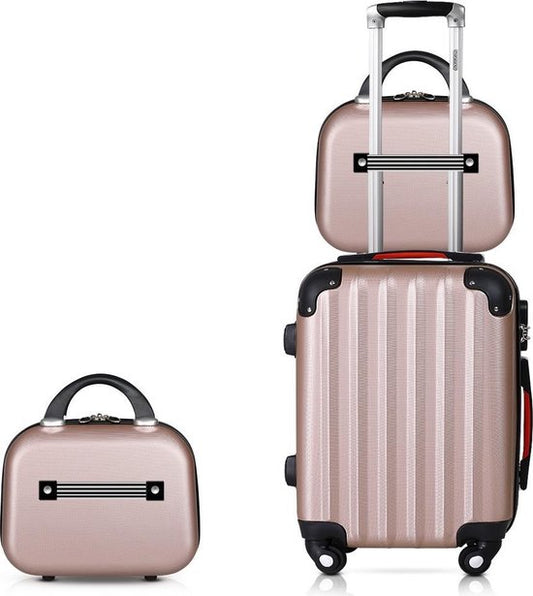 Monzana Hardcase Kofferset 4 delig - Baseline Beautycase/M/L/XL - Rosé