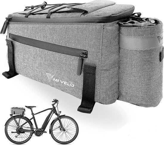 MIVELO Fietskoeltas 10L – Geïsoleerde Bagagedragertas – Waterafstotend – Grijs