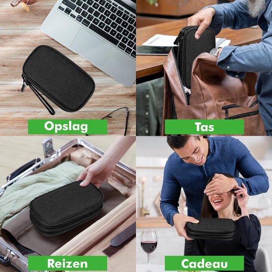 Travelhawk Kabel Organizer - Kabeltas - Electronica Organizer Etui - Opbergtas voor Kabels en Accessoires - Small - Zwart
