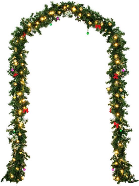 Casaria Kerstguirlande – 5 m 80 LED´s incl. Decoratie – Warm Wit