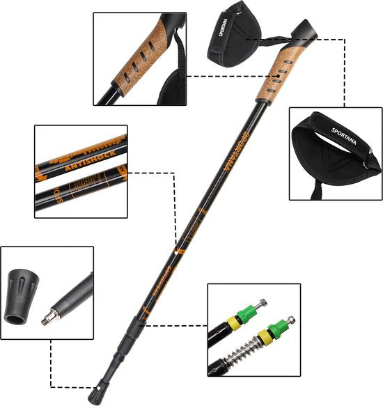 Deuba Sportana Nordic Walking stokken - oranje