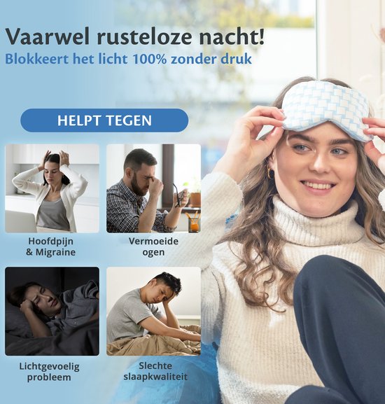 EL-Life Verkoelend Slaapmasker vrouwen & mannen - Oogmasker met velvet stoffen kant - Verstelbaar - Slaapmaskers