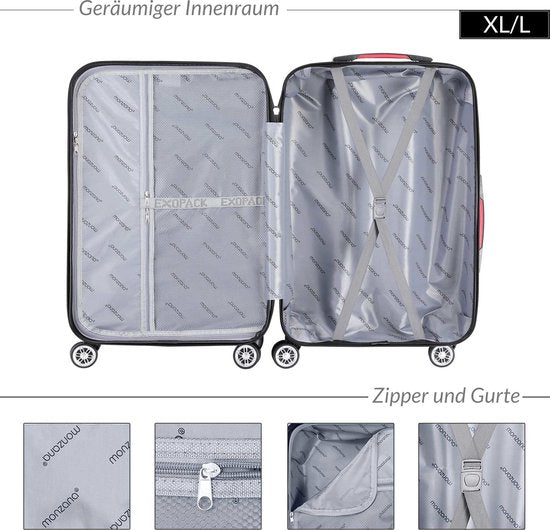 Monzana Exopack hardcase koffer zwart 67x44x28cm