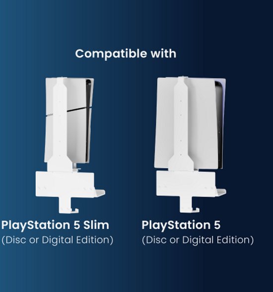 Muurbeugel geschikt voor Playstation 5 en Playstation 5 Slim digital en disc versie - houder voor controllers headset game console geschikt voor PS5
