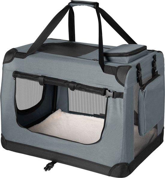 Vouwbare Hondentransportbox / Bench Lassie XL - Grijs - 56 x 81 x 58 cm