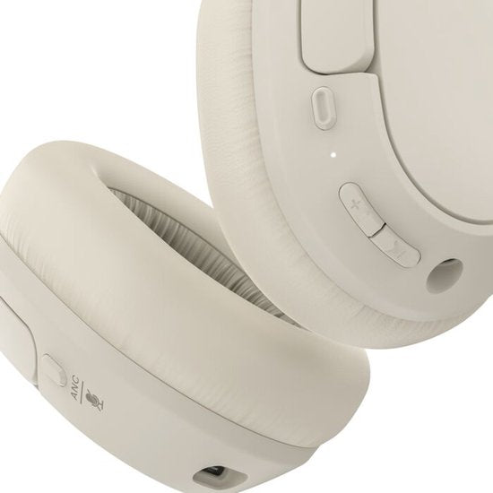 Belkin AUD008HQSA hoofdtelefoon/headset Hoofdtelefoons Draadloos Hoofdband Oproepen/muziek USB Type-C Bluetooth Zand