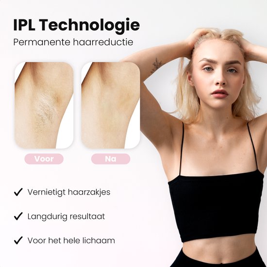 Leafline® IPL Laser Ontharingsapparaat – Epileerapparaat Dames – Pijnloos Met Ice Cooling – Voor Permanente Ontharing Van Alle Lichaamsdelen – 999.999 Flitsen – Thuisgebruik