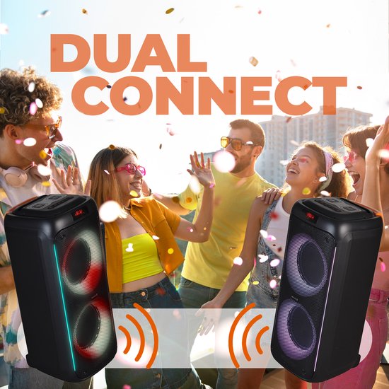 Denver Bluetooth Speaker Party box - Discolichten - Partybox - Incl. Draadloze Microfoon & Afstandsbediening - BPS458