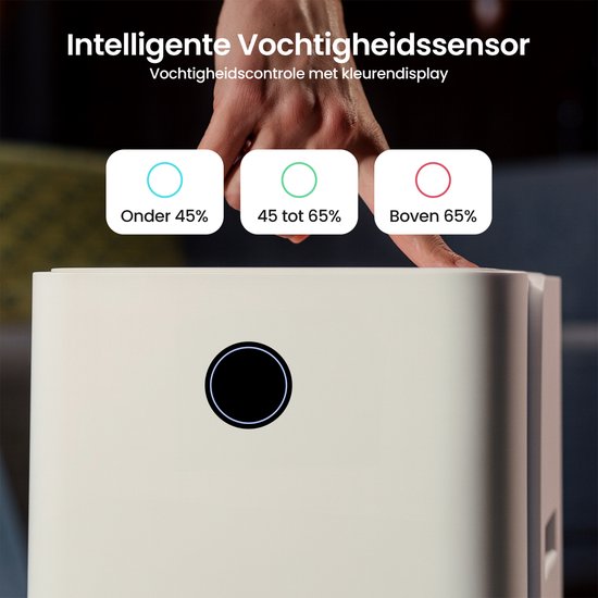 Gologi Luchtontvochtiger met App - Ontvochtigt Tot 20L Per Dag - Was-droog functie - Voor in huis - Geschikt Voor Kelder, Slaapkamer, Badkamer en Woonkamer - Dehumidifier - Vochtvreter Tegen Schimmel - Wit