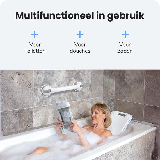 Handgreep met Zuignap - Voor in de Douche - 2 stuks - Douchegreep voor in de Badkamer - Wandbeugel - Extra veilig & sterk model - 40cm - Luft
