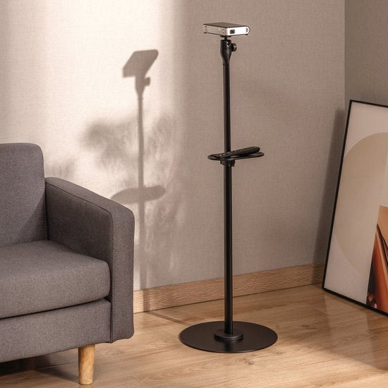 VDD - Beamer Statief - Beamer Beugel - Beamer Standaard - Projector Statief - Beamer Houder - Beamer Tafel - Mediaplank - Kantelbaar - Hoogte Instelbaar - Zwart