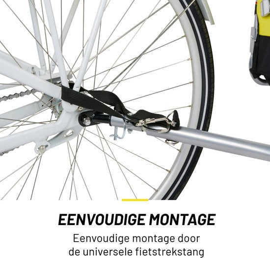Dunlop Hondenfietskar - Fietskar Hond - Fietskarren voor Honden tot max. 40 KG - Fietskar Bagage - Fietsaanhanger met Reflectoren en Verstelbare Regenhoes - Honden Fietskar - Hondenkar - Geel