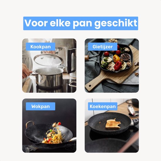LUFT Inductie Beschermer 6 Pack - Hittebestendig tot 280 ºC - Panbeschermers - Afdekplaat voor Kookplaat - Mat - Matjes rond - Geschikt voor Booster Functie - Zwart - Inductieplaat beschermer