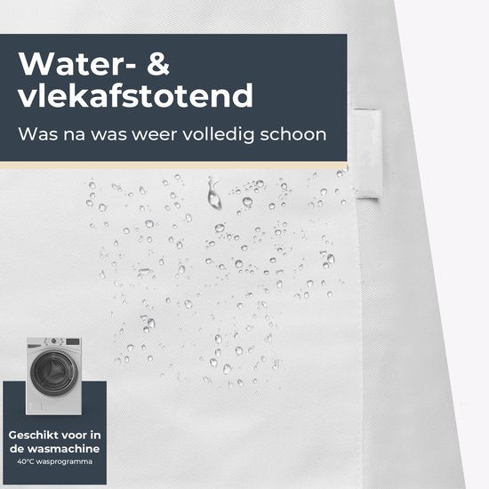 Keukenschort - Water- en vuilafstotend - Professioneel Kookschort - Schort voor Dames en Heren - Horeca Sloof - Unisex - Verstelbare Gesp - Extra Grote Vakken - Wit