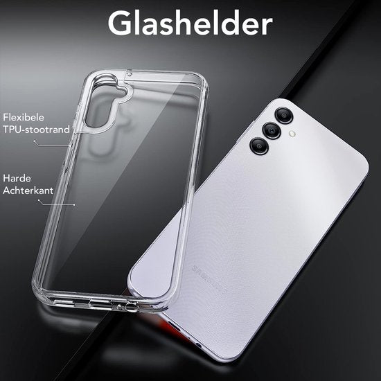 Podec Hoesje Geschikt voor Samsung Galaxy A14 5G Transparant Telefoonhoesje - Anti-Shock Case Cover met 2x Screenprotector