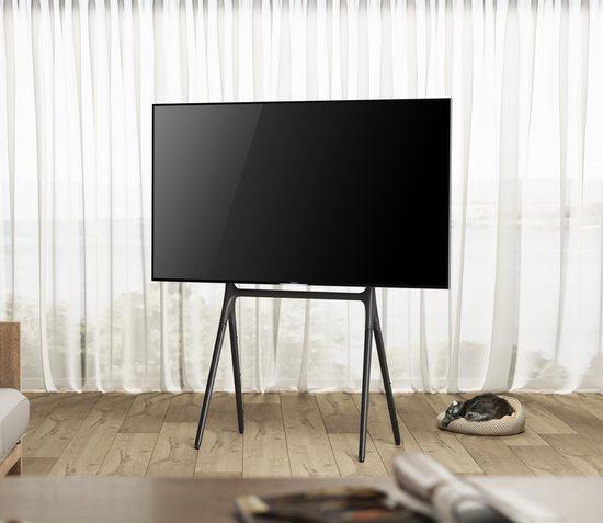 VDD Gaming - Tv beeldscherm vloerstandaard statief - tot 70 inch - 80 x 50 x 138 cm - Bruin/Zwart