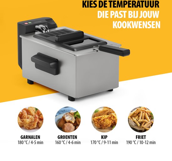 Tristar Frituurpan 3 liter - FR-9327 - Friteuse 2000W - Kijkvenster - RVS