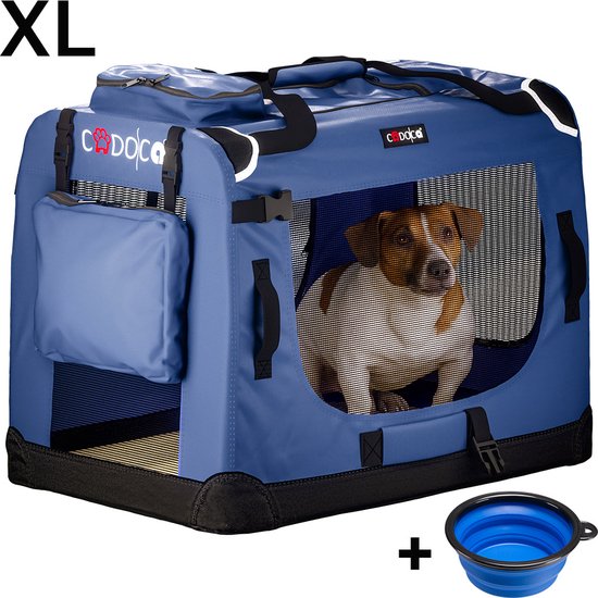 Cadoca Honden & Katten Reismand XL - 81x56x58cm - Marine Blauw