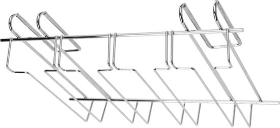 Wijnrek voor 12 glazen - 34x25x9cm - Zilverkleurig metaal - 12 wijnglazen
