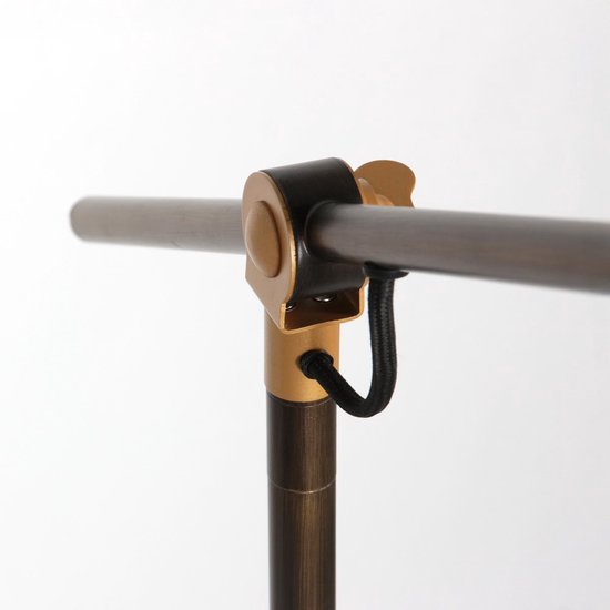 Bronzen vloerlamp Nove 1322BR met goudkleurige details E27 - Draaibaar en kantelbaar - Industrieel design - Mexlite - 190 cm snoer