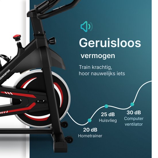 Flowsense Hometrainer Velair One - Home Trainer - Magnetische Weerstand - 3KG Vliegwiel - Incl. Tablethouder
