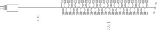 Kuma LED, lichtslinger, 12 m, 1020 leds, warmwit, zwarte kabel, voor binnen en buiten, modulator, 24 V