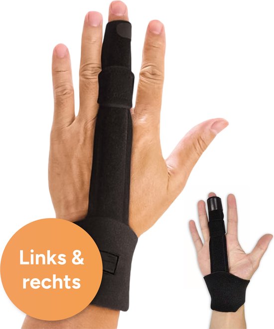 Vingerspalk - Middel vinger - One size - Geschikt voor alle vingers - Vingerbrace - Zwart - Vinger splint - Vinger spalk - Wijsvinger - Triggerfinger - Ringvinger - Mallet vinger - Spalk