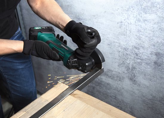 VONROC Accu Haakse Slijper – VPower 20V – Ø115MM – Incl. zijhandgreep & tas - Zonder accu & lader