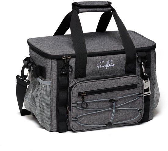 Koeltas Groot - 22 Liter - 5 Laags Geïsoleerde Picknicktas voor Volwassenen - Lunchtas - Grijs - Sunflake