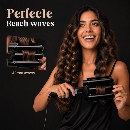 Vaive Wafeltang 32 mm - Beach Waves - Golvenkrultang - Krultang - Waver - Keramische Coating
