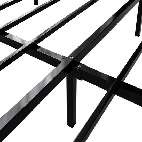 Metalen Bed Palamos - 140 x 200 cm - Incl. LED - Zwart
