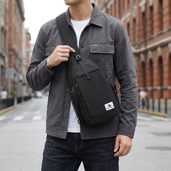 Travelhawk Sling bag - Schoudertas Heren & Dames - Unisex - Crossbody Tas - Waterdicht - Zwart