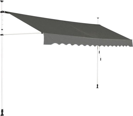 Coast Zonnescherm - Uitschuifbaar - Waterdicht - 395cm Breed - Grijs