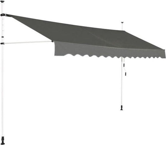Coast Zonnescherm - Uitschuifbaar - Waterdicht - 395cm Breed - Grijs