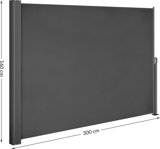 Casaria Windscherm Nosara - 160x300cm Uitschuifbaar – Antraciet